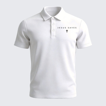 Men’s Premium Cotton Polo Shirt - Jesus Saves