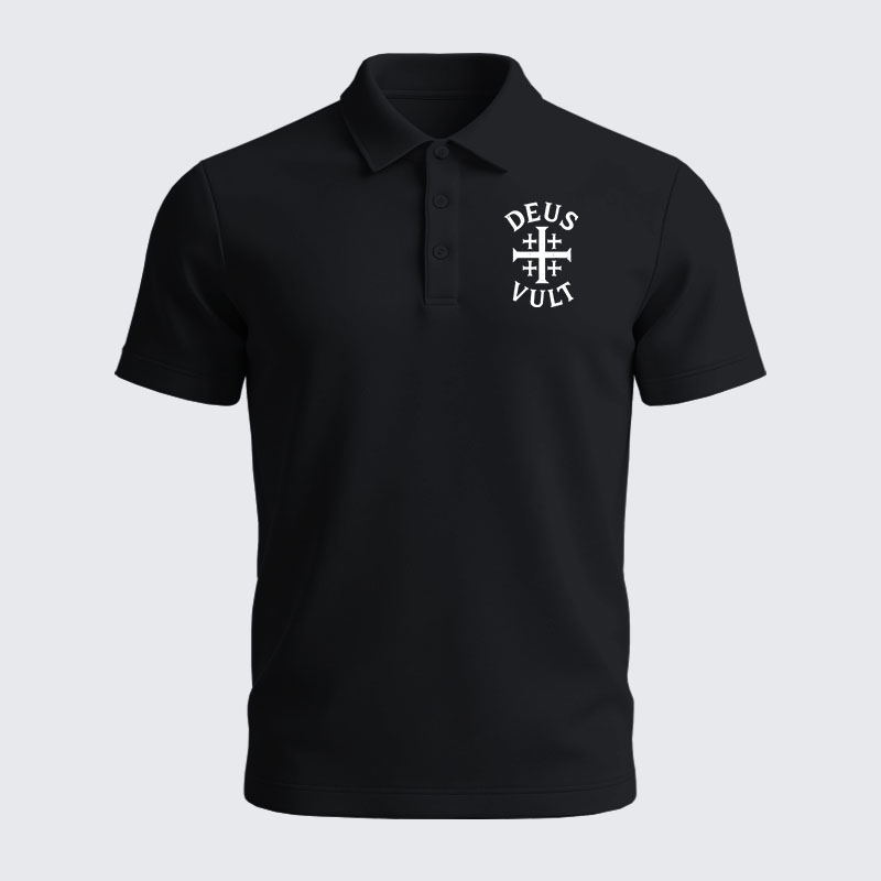 Men’s Premium Cotton Polo Shirt - Deus Vult