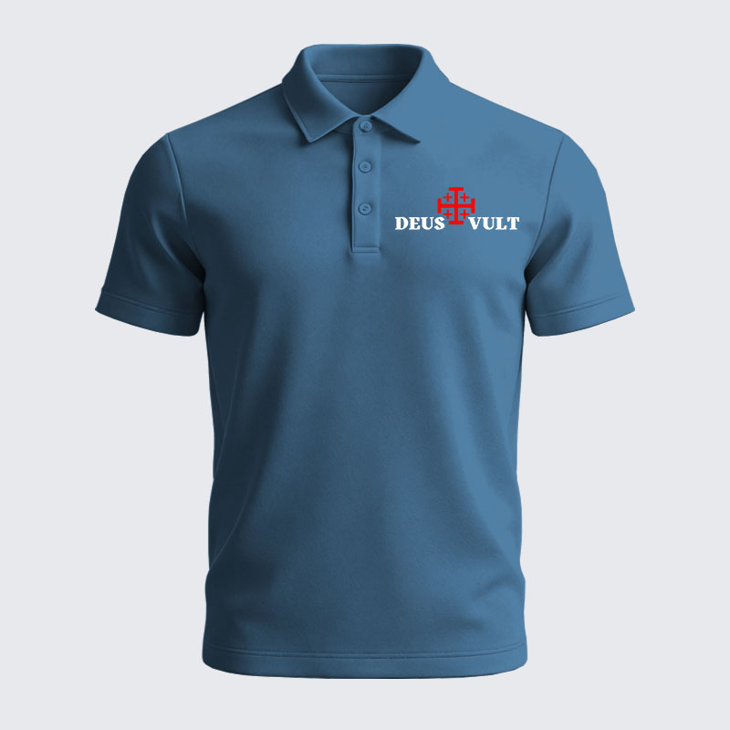 Men’s Premium Cotton Polo Shirt - Deus Vult