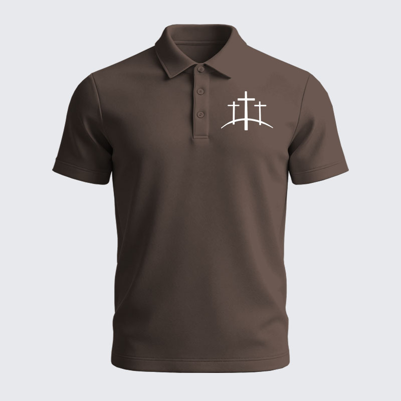 Men’s Premium Cotton Polo Shirt - Cross Printed