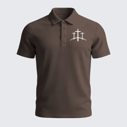 Men’s Premium Cotton Polo Shirt - Cross Printed