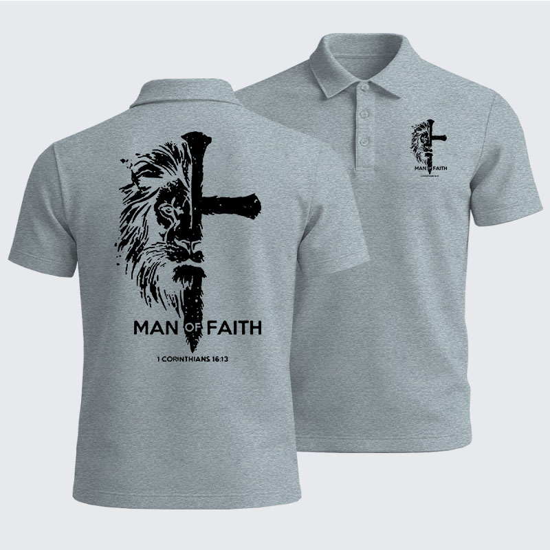 Men’s Premium Cotton Polo Shirt - Man of Faith