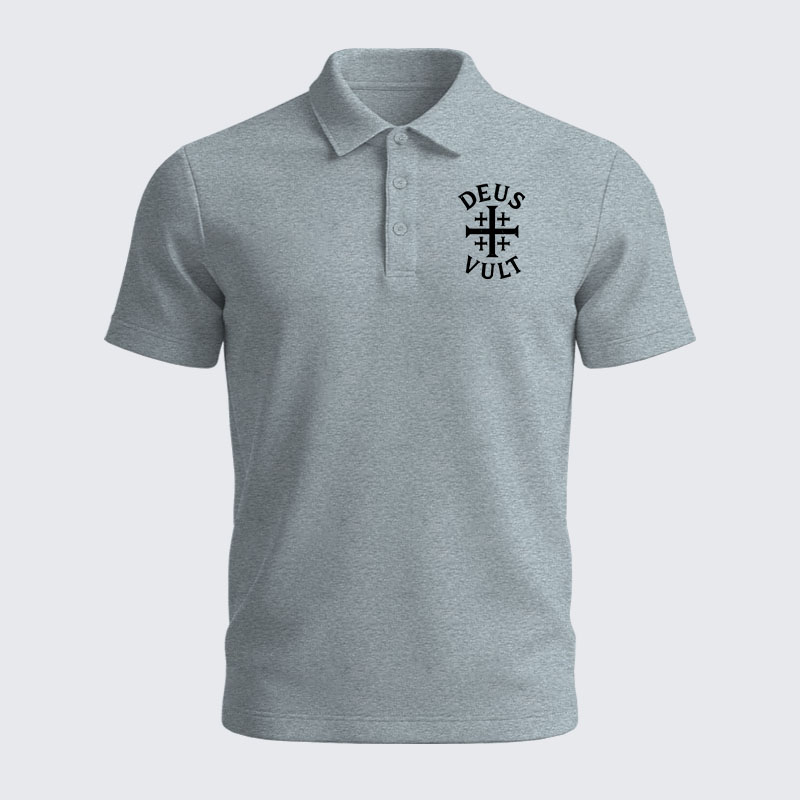 Men’s Premium Cotton Polo Shirt - Deus Vult