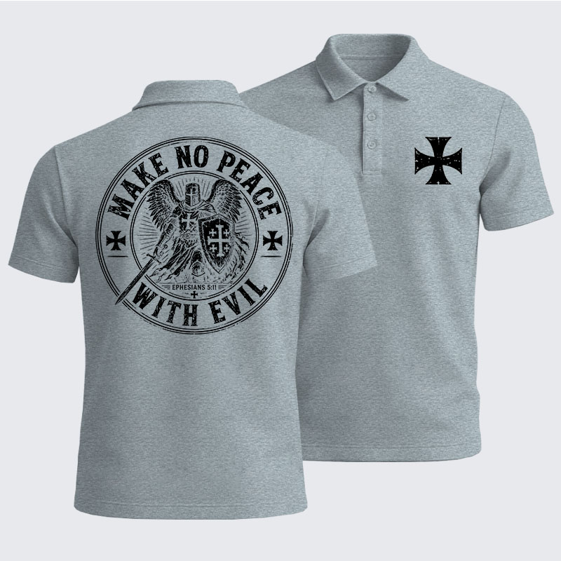 Men’s Premium Cotton Polo Shirt -  Make No Peace With Evil