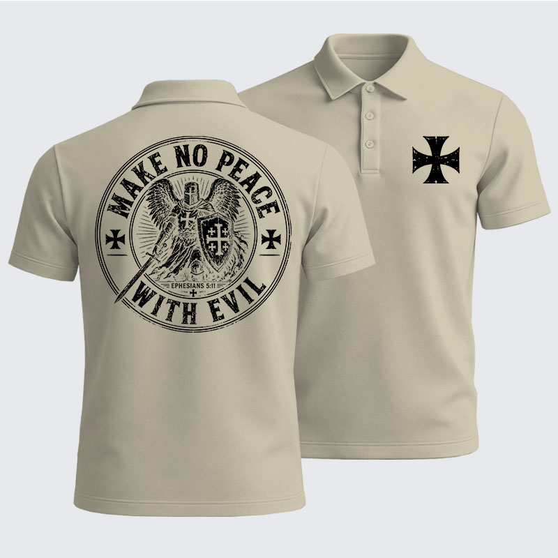 Men’s Premium Cotton Polo Shirt -  Make No Peace With Evil