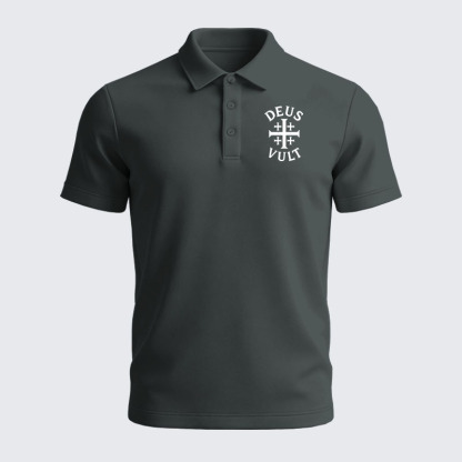 Men’s Premium Cotton Polo Shirt - Deus Vult