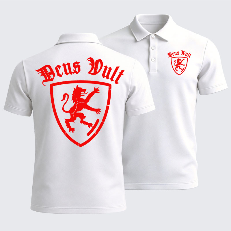 Men’s Premium Cotton Polo Shirt - Deus Vult