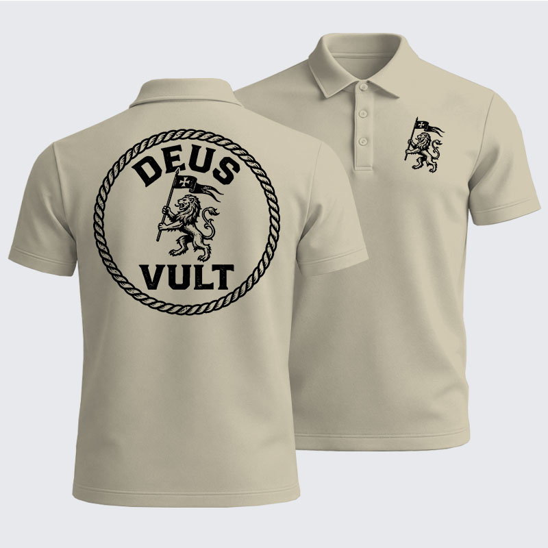 Men’s Premium Cotton Polo Shirt - Deus Vult