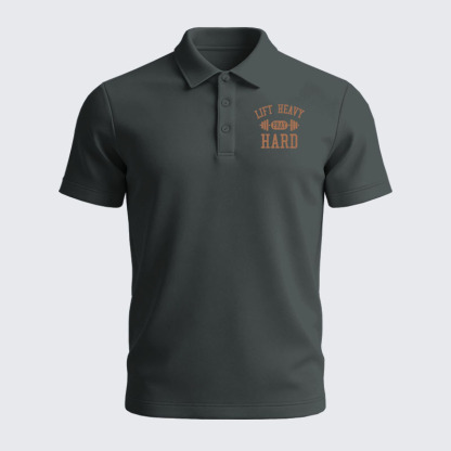 Men’s Premium Cotton Polo Shirt - Lift Heavy Pray Hard