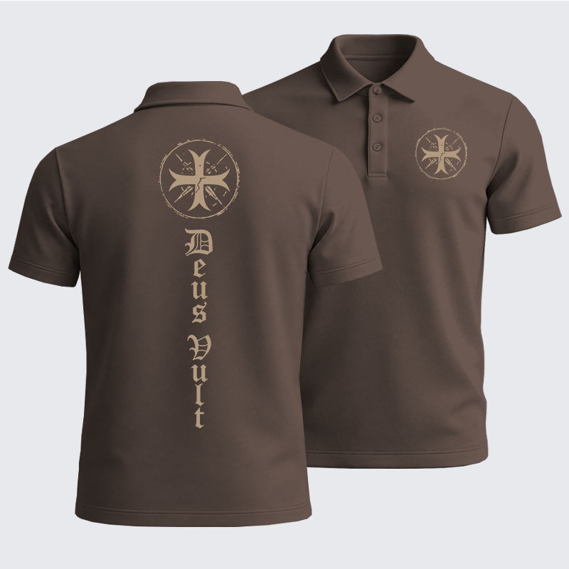 Men’s Premium Cotton Polo Shirt - Deus Vult