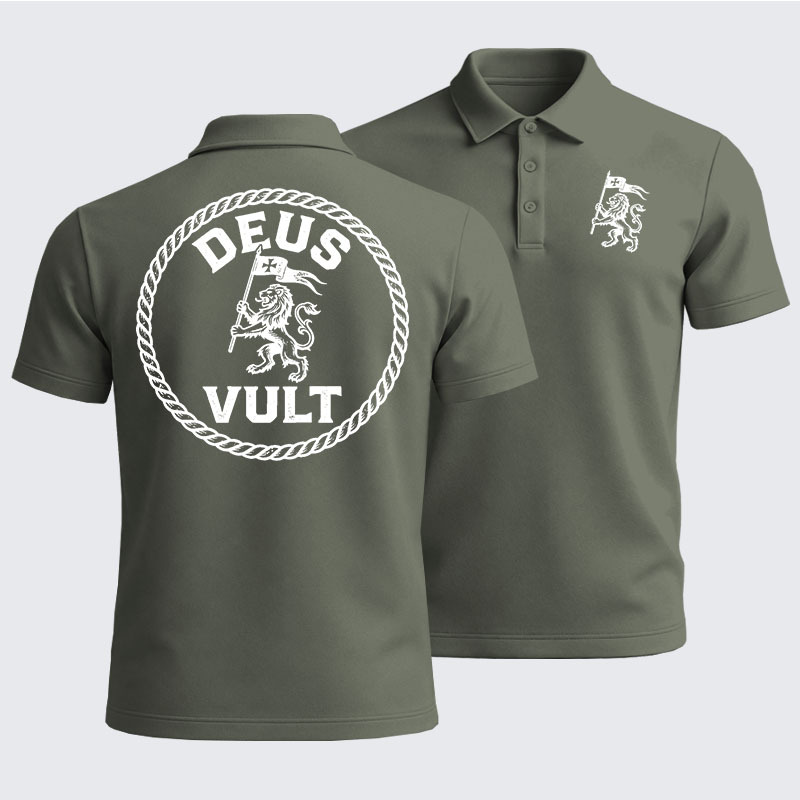 Men’s Premium Cotton Polo Shirt - Deus Vult