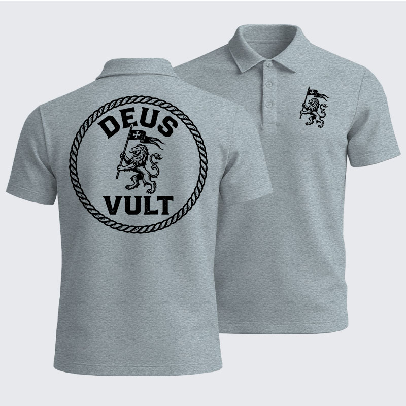 Men’s Premium Cotton Polo Shirt - Deus Vult