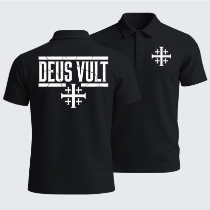 Men’s Premium Cotton Polo Shirt - Deus Vult
