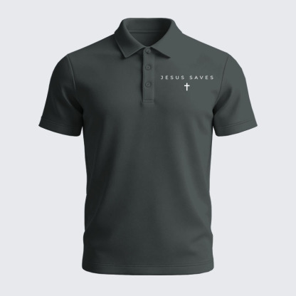 Men’s Premium Cotton Polo Shirt - Jesus Saves