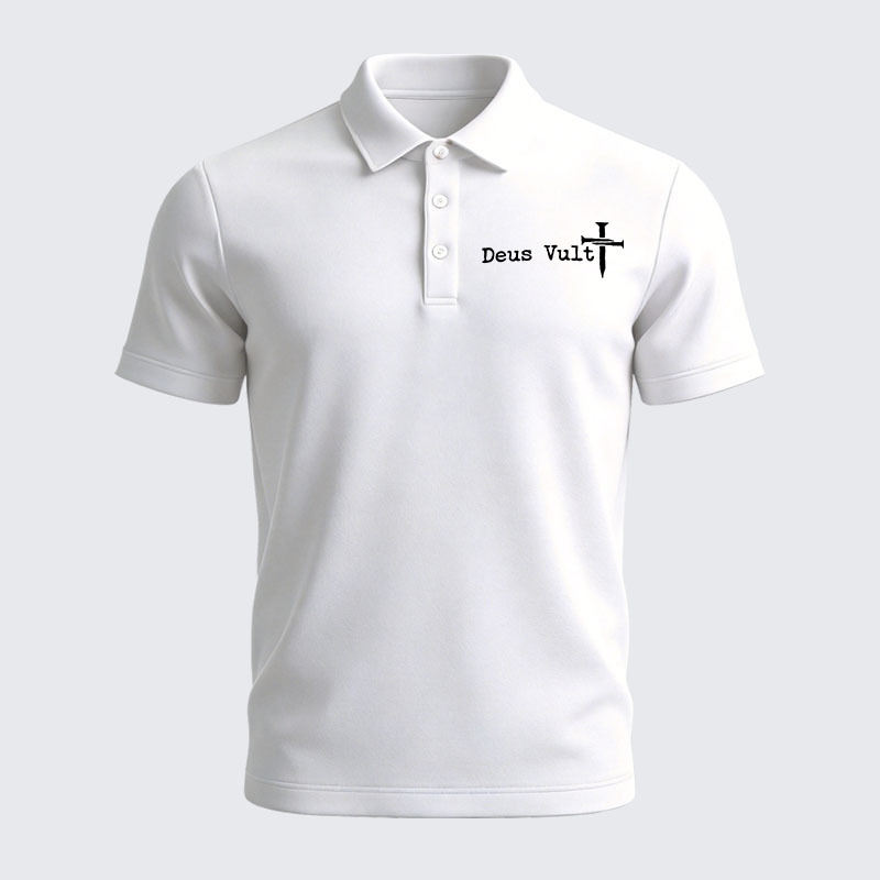 Men’s Premium Cotton Polo Shirt - Deus Vult