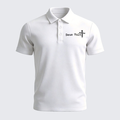 Men’s Premium Cotton Polo Shirt - Deus Vult