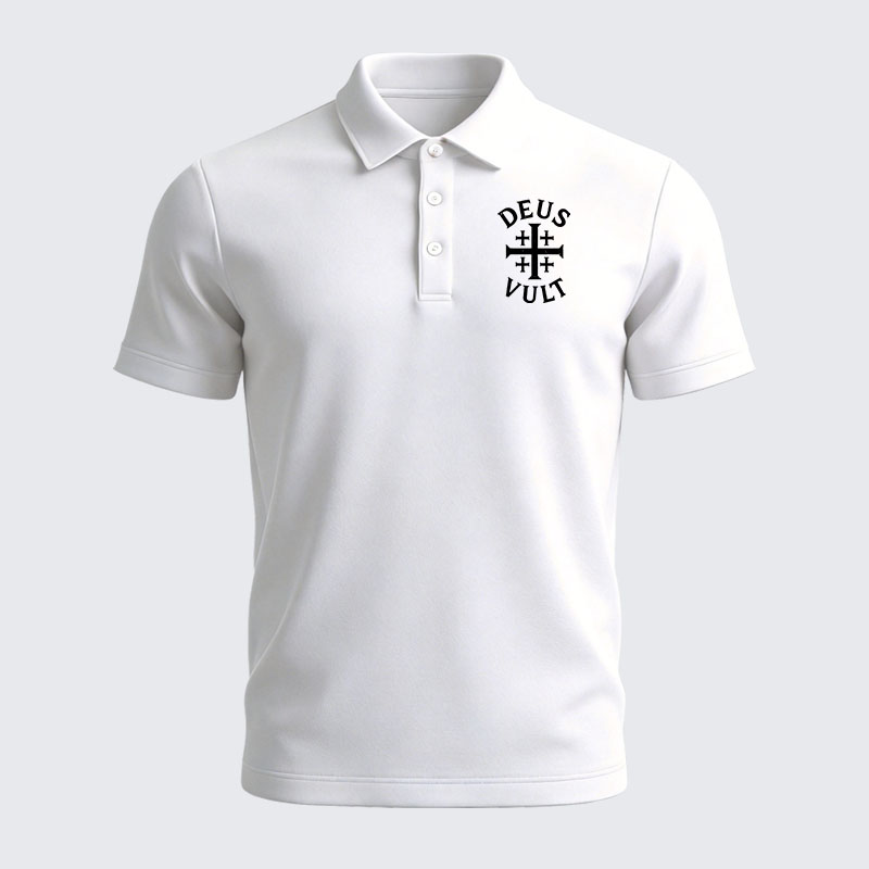 Men’s Premium Cotton Polo Shirt - Deus Vult