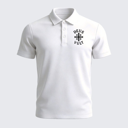 Men’s Premium Cotton Polo Shirt - Deus Vult