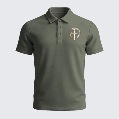 Men’s Premium Cotton Polo Shirt - Iron Sharpens Iron - Proverbs 27:17
