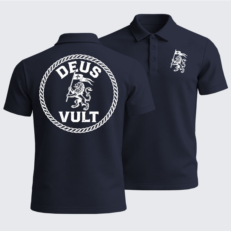 Men’s Premium Cotton Polo Shirt - Deus Vult