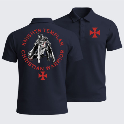 Men’s Premium Cotton Polo Shirt - Knights Templar Templar Cross Crusader Knight