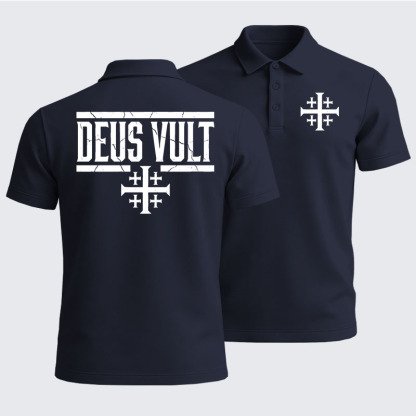 Men’s Premium Cotton Polo Shirt - Deus Vult