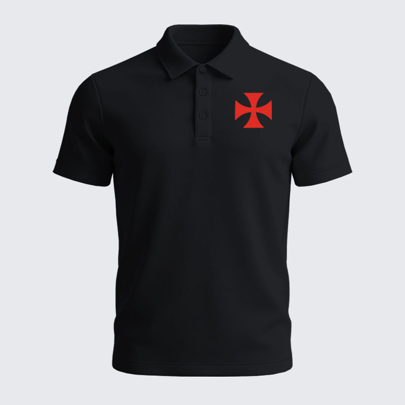 Men’s Premium Cotton Polo Shirt - Knights Templar Cross
