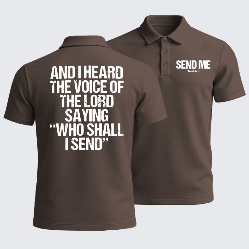 Men’s Premium Cotton Polo Shirt - Send Me Isaiah 6:8