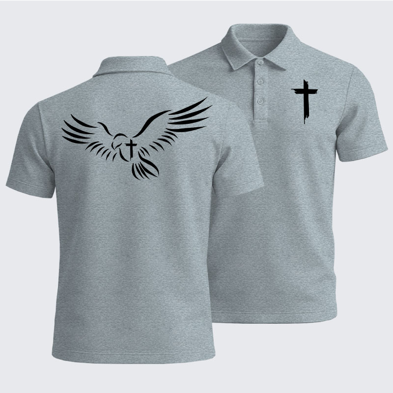 Men’s Premium Cotton Polo Shirt - Wings Like Eagles