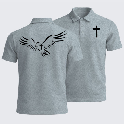 Men’s Premium Cotton Polo Shirt - Wings Like Eagles