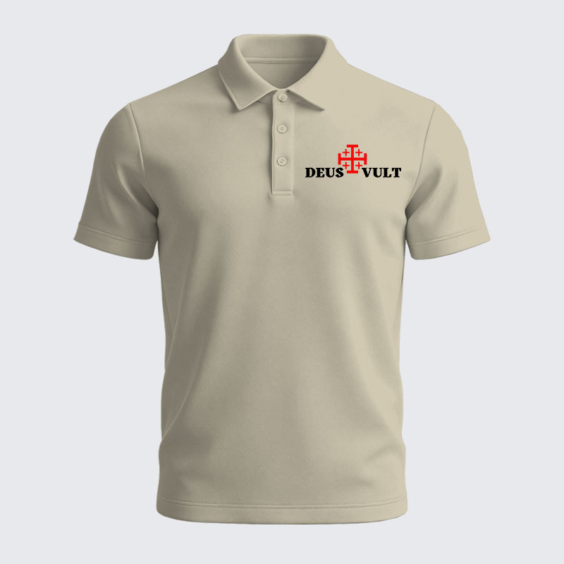 Men’s Premium Cotton Polo Shirt - Deus Vult
