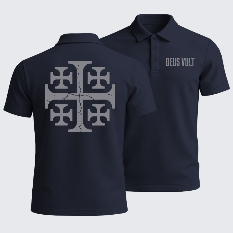 Men’s Premium Cotton Polo Shirt - Deus Vult