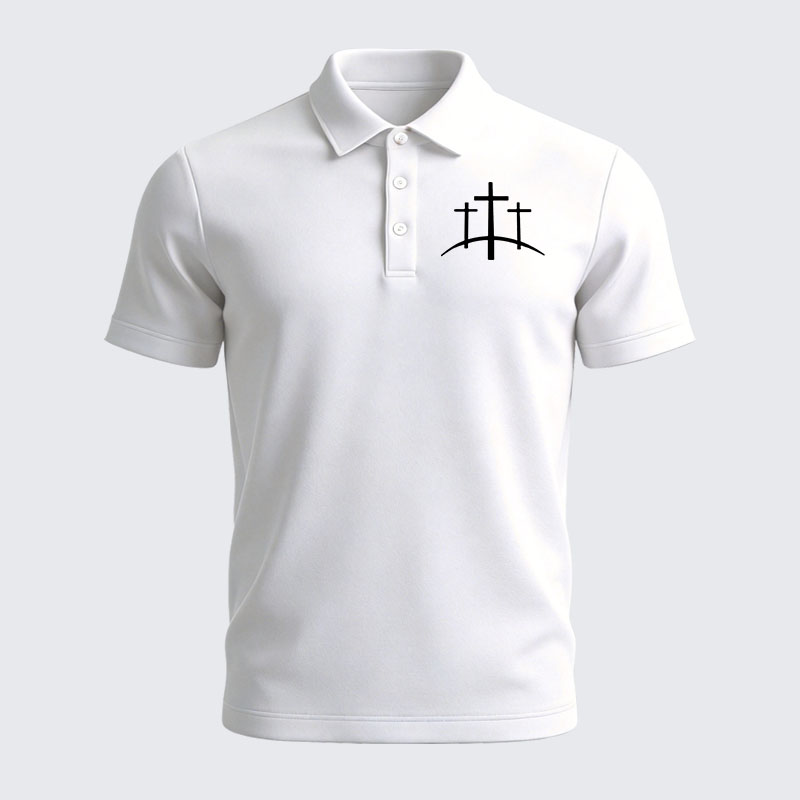 Men’s Premium Cotton Polo Shirt - Cross Printed