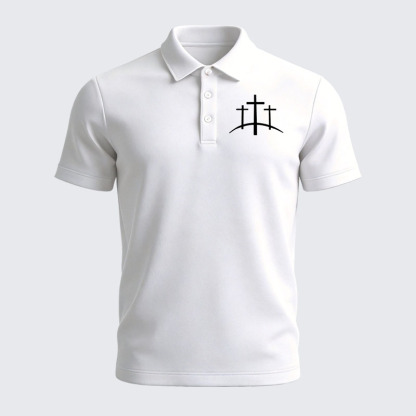 Men’s Premium Cotton Polo Shirt - Cross Printed