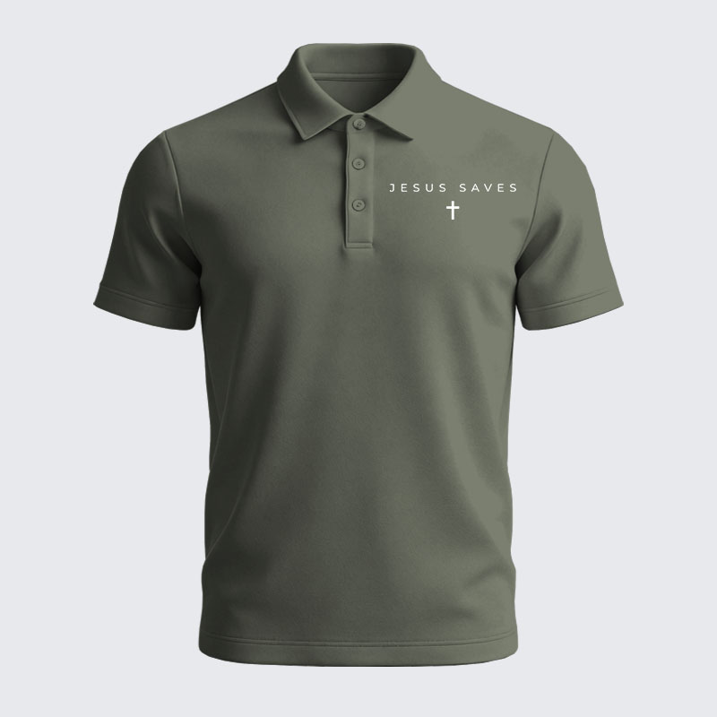 Men’s Premium Cotton Polo Shirt - Jesus Saves