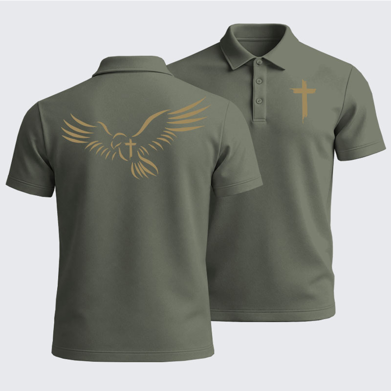 Men’s Premium Cotton Polo Shirt - Wings Like Eagles