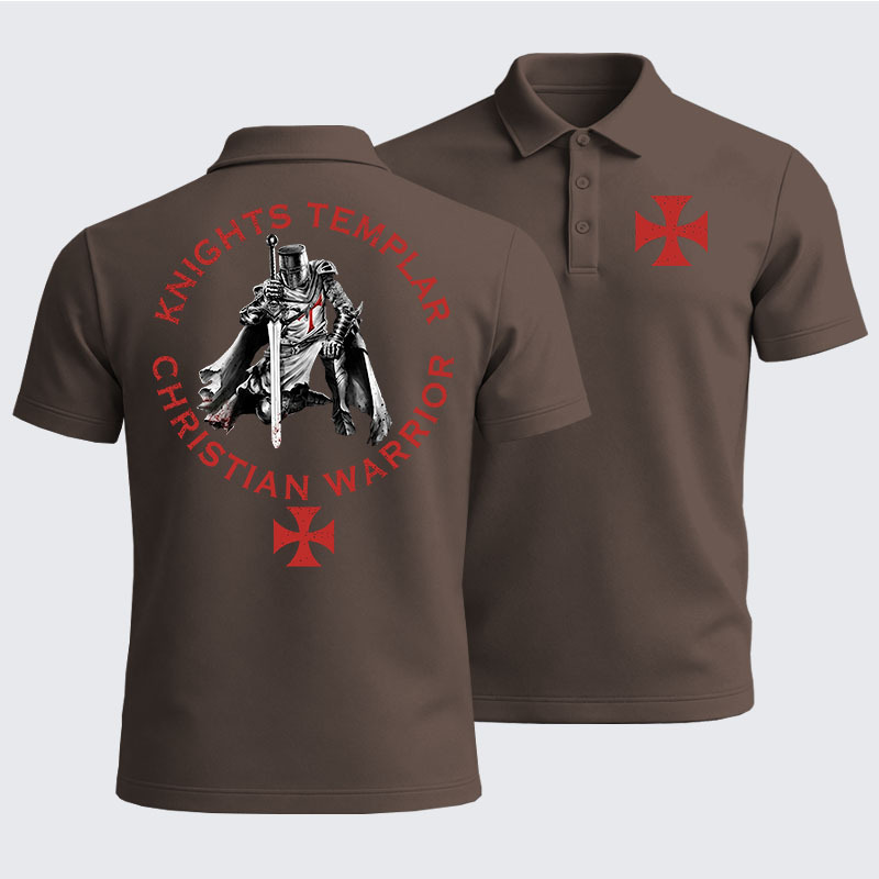 Men’s Premium Cotton Polo Shirt - Knights Templar Templar Cross Crusader Knight
