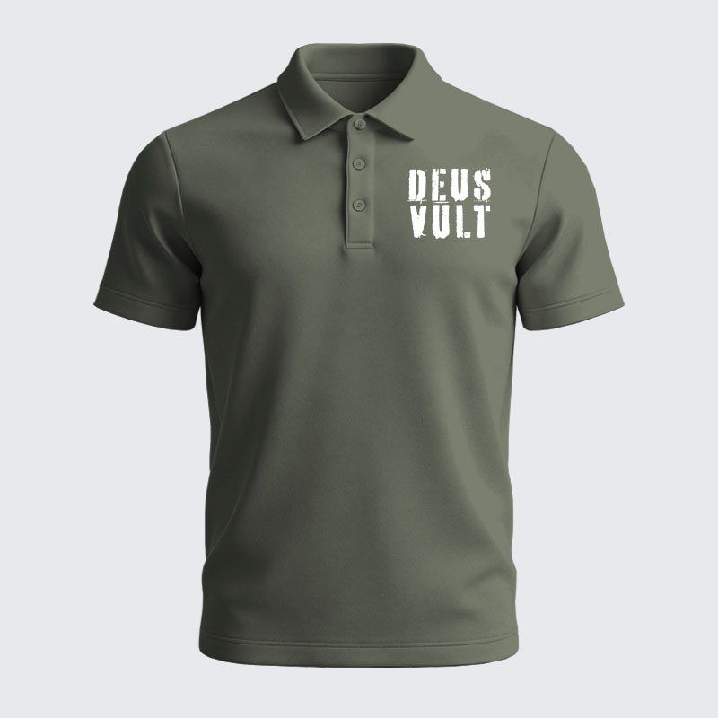 Men’s Premium Cotton Polo Shirt - Deus Vult