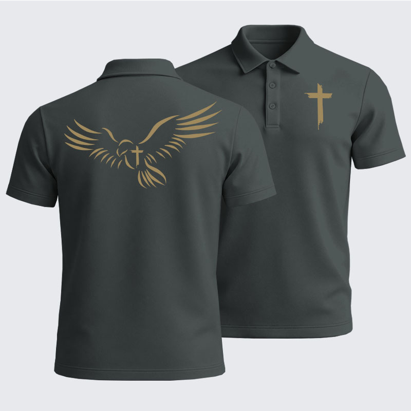 Men’s Premium Cotton Polo Shirt - Wings Like Eagles