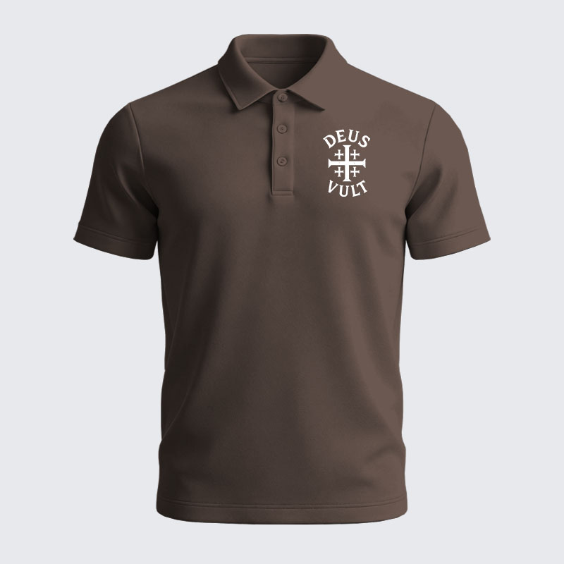 Men’s Premium Cotton Polo Shirt - Deus Vult
