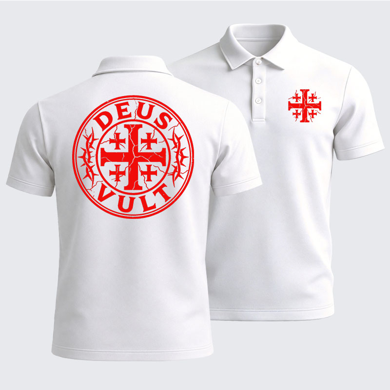 Men’s Premium Cotton Polo Shirt - Deus Vult
