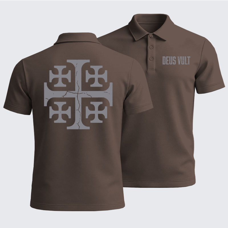 Men’s Premium Cotton Polo Shirt - Deus Vult