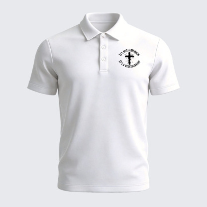 Men’s Premium Cotton Polo Shirt - It's Not A Religion It's A Relationship