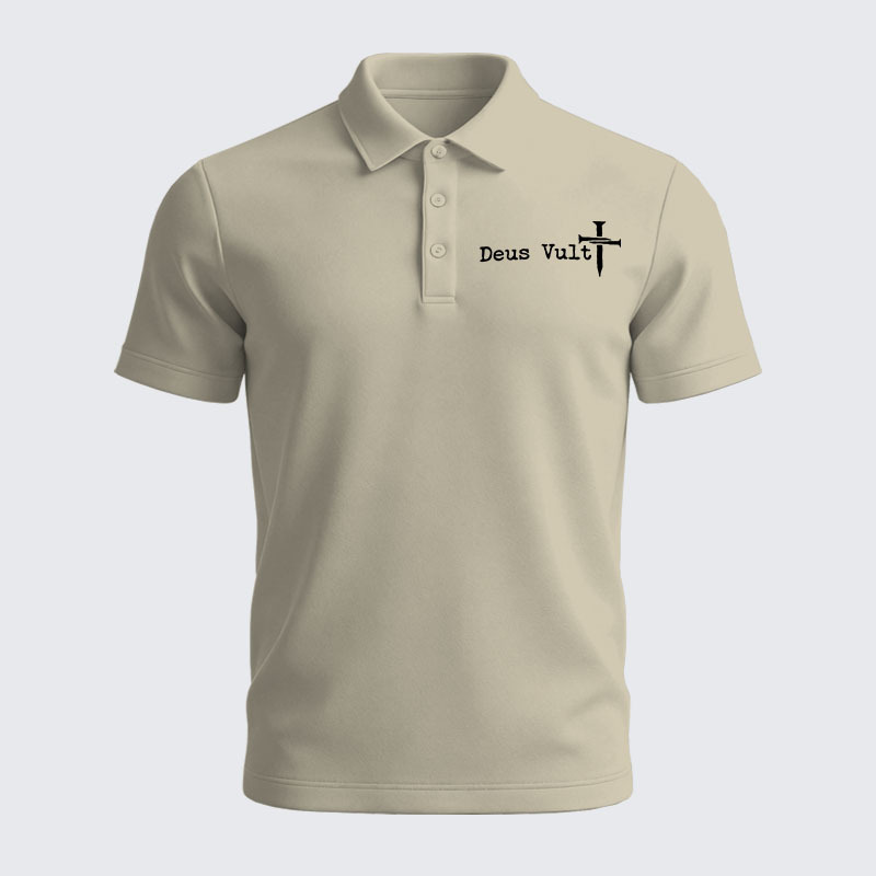 Men’s Premium Cotton Polo Shirt - Deus Vult