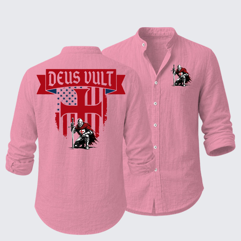 Templar Knight Crusader Deus Vult Resort Casual Shirt