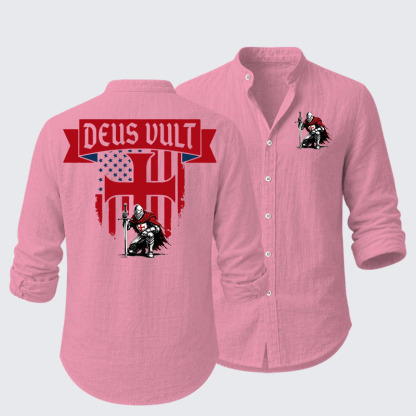 Templar Knight Crusader Deus Vult Resort Casual Shirt