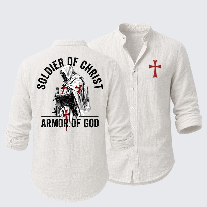  Soldier of Christ Armor Of God Crusader Spirit Resort Casual Shirt