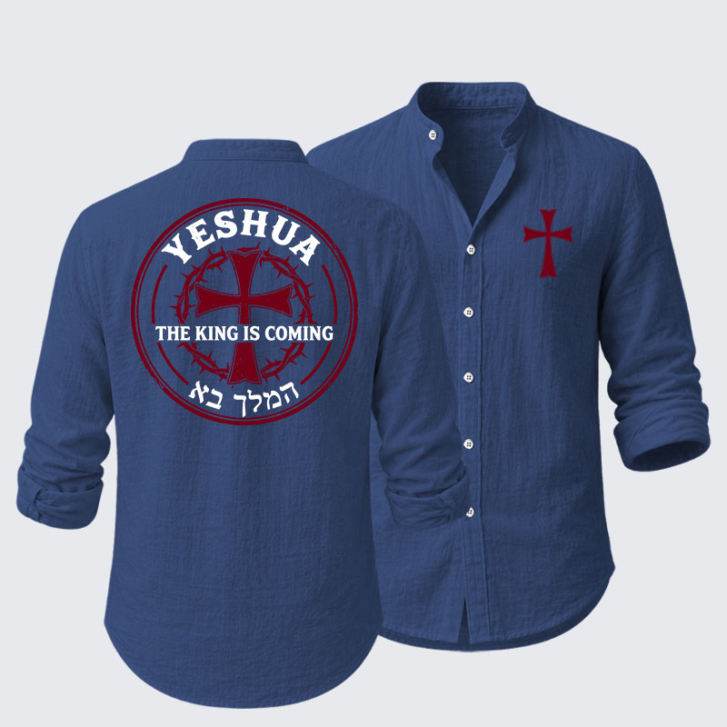 Yeshua The King Is Coming Hebrew Name Resort Casual Shirt