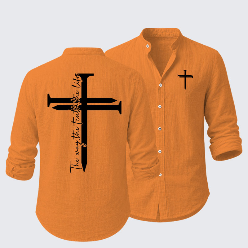 Jesus The Way The Truth The Life Cross Resort Casual Shirt