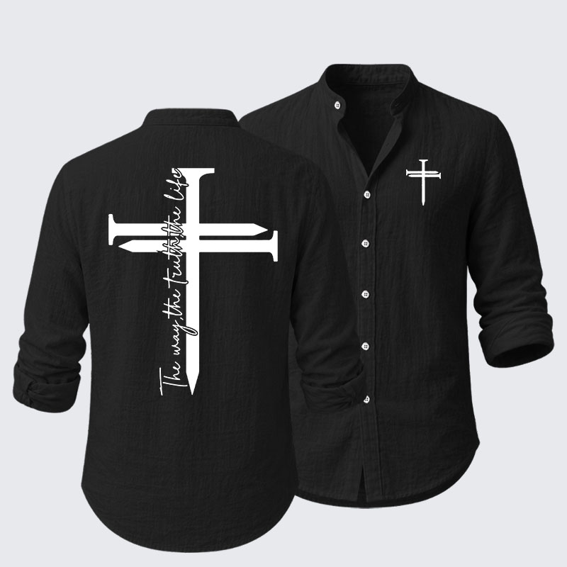 Jesus The Way The Truth The Life Cross Resort Casual Shirt